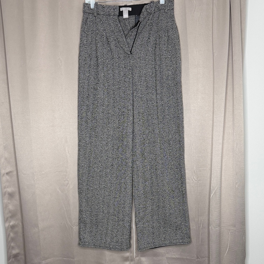 H&M Wide Leg & High Waist Tweed Pants